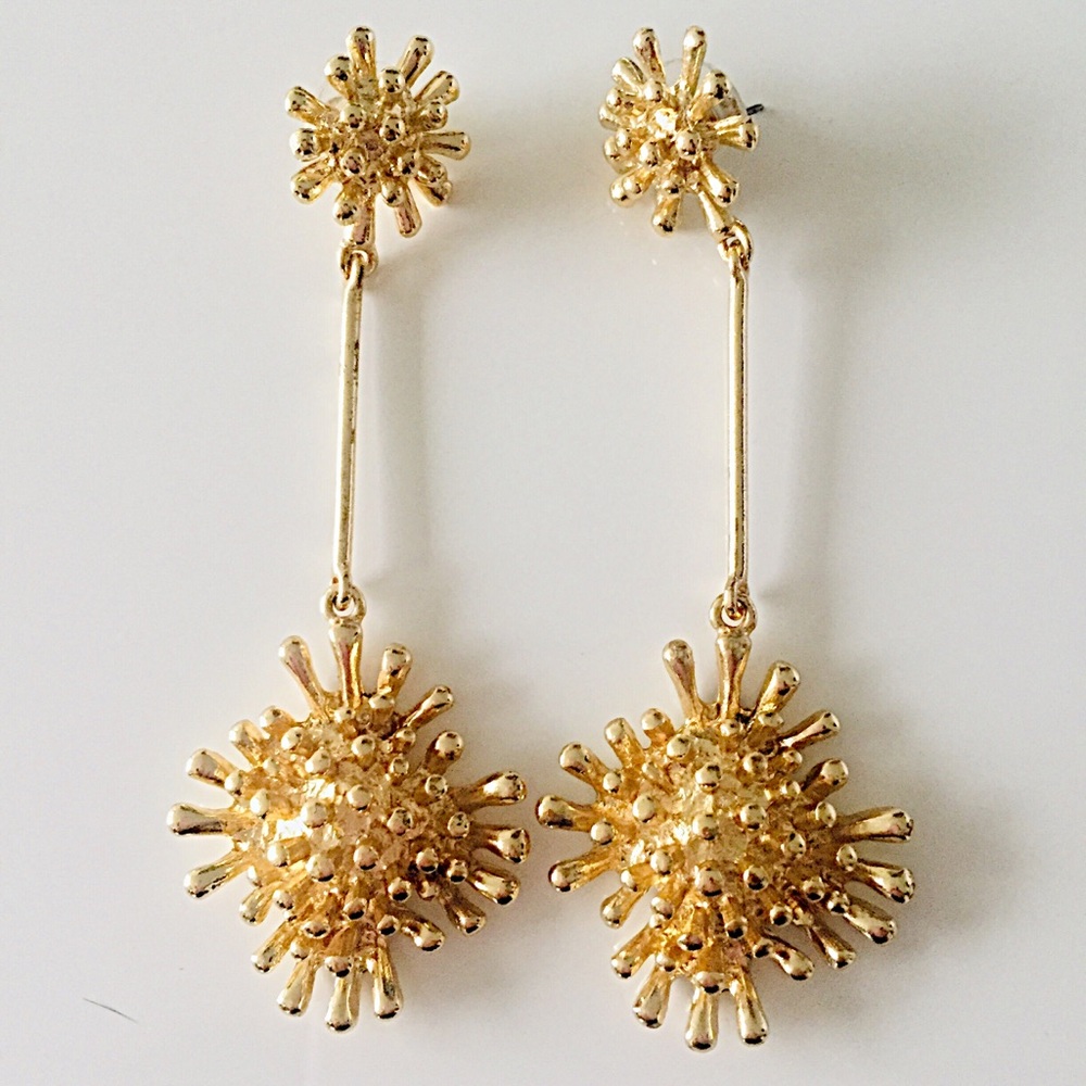 *SOLD ON ANOTHER PLATFORM* NWOT SUNBURST COSTUME DANGLE EARRINGS - Picture 2 of 3